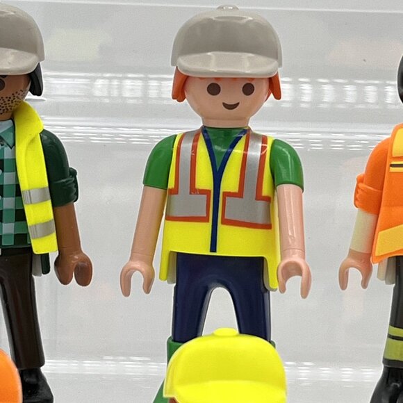Playmobil Figures Construction Workers + accessories lot of 9 Welder - Picture 3 of 9